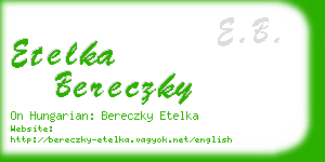 etelka bereczky business card